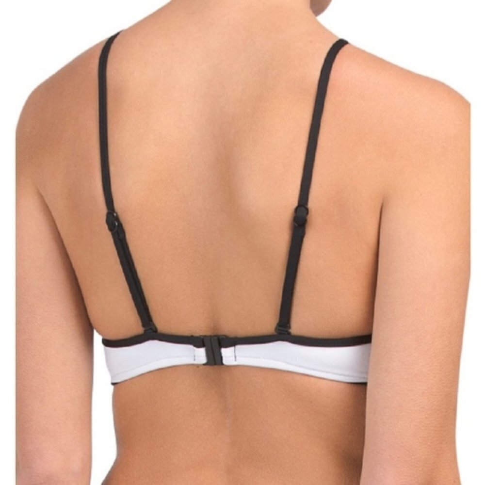 NWT Seafolly Australia Castaway High Neck‎ Bikini Top Sz 6 Striped Nautical - Picture 2 of 5